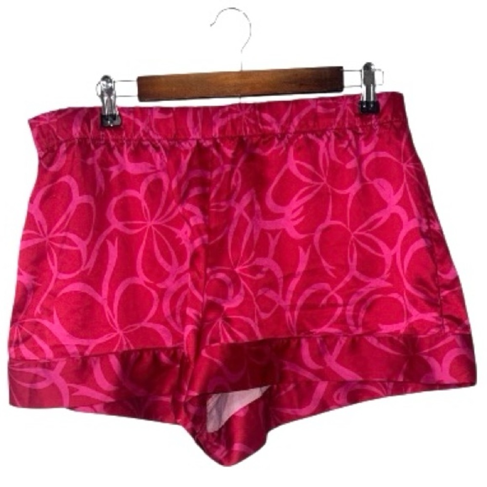 Victoria’s Secret Pink Red Shorts PJ Pullon Satin Cute PJs Size XL